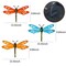 3 Pieces Metal Dragonfly Wall Decor Outdoor Garden Fence Art,Hanging Decorations for Living Room, Bedroom,